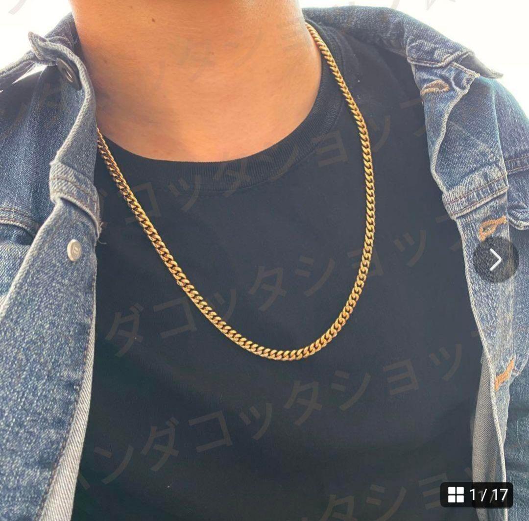 10mm 60cm 金ネックレス 18kゴールド ダブルセーフティ新品