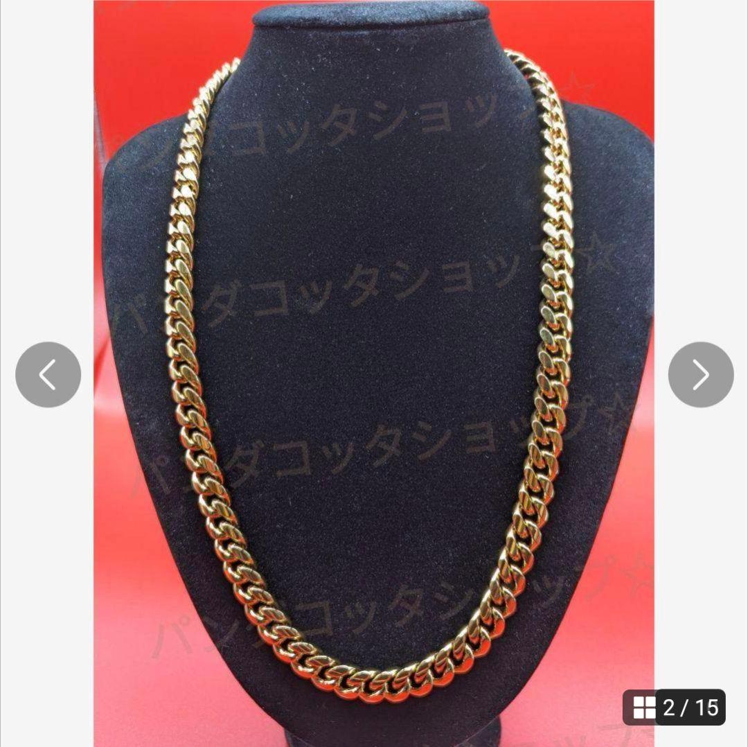 10mm 60cm 金ネックレス 18kゴールド ダブルセーフティ新品