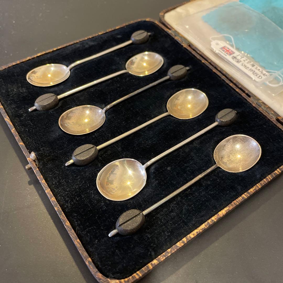 イギリス　1927年　シェフィールド製　コーヒースプーン6本