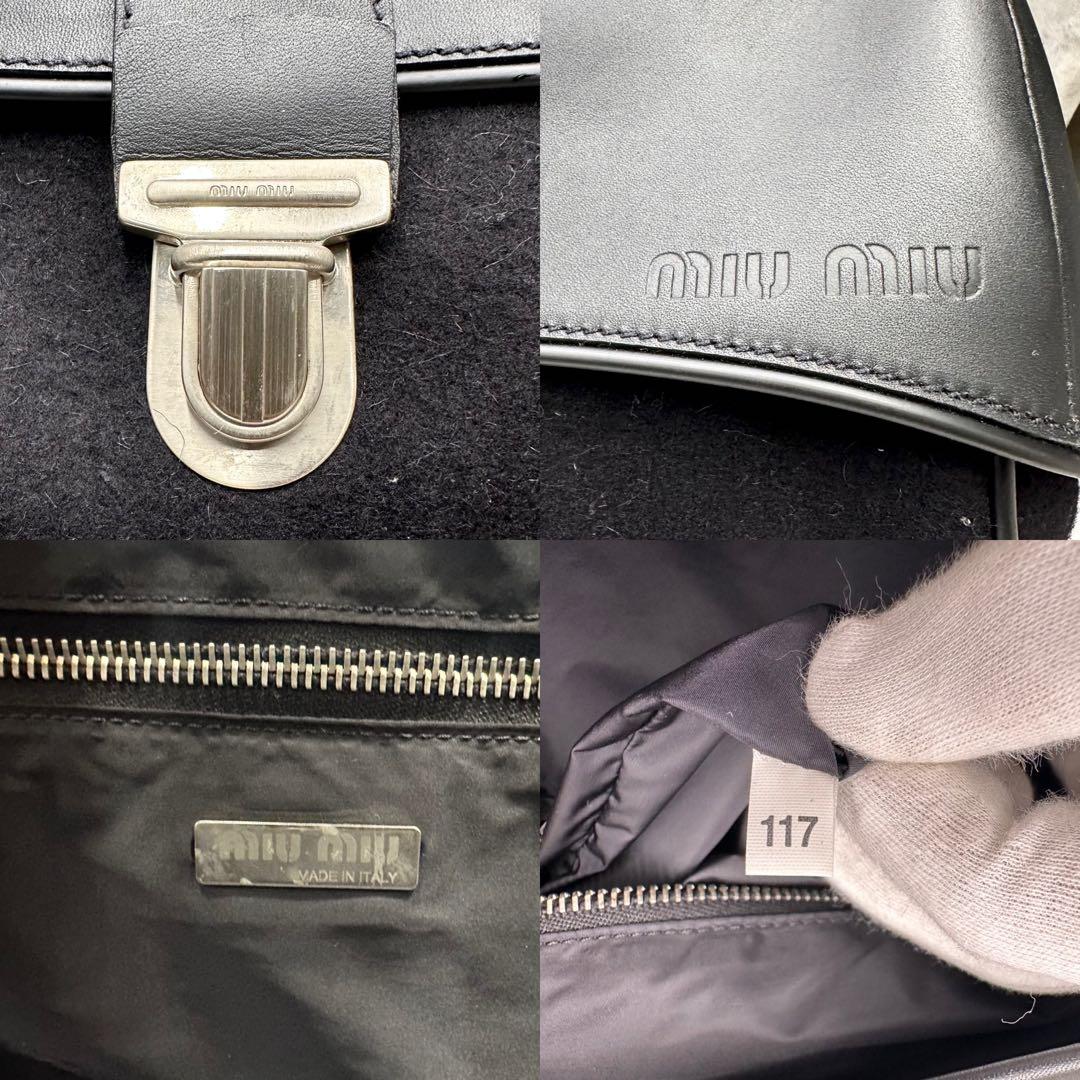 バッグ 00s Miu Miu Archive Leather Boston Bag