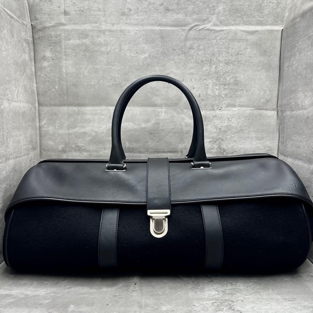 バッグ 00s Miu Miu Archive Leather Boston Bag