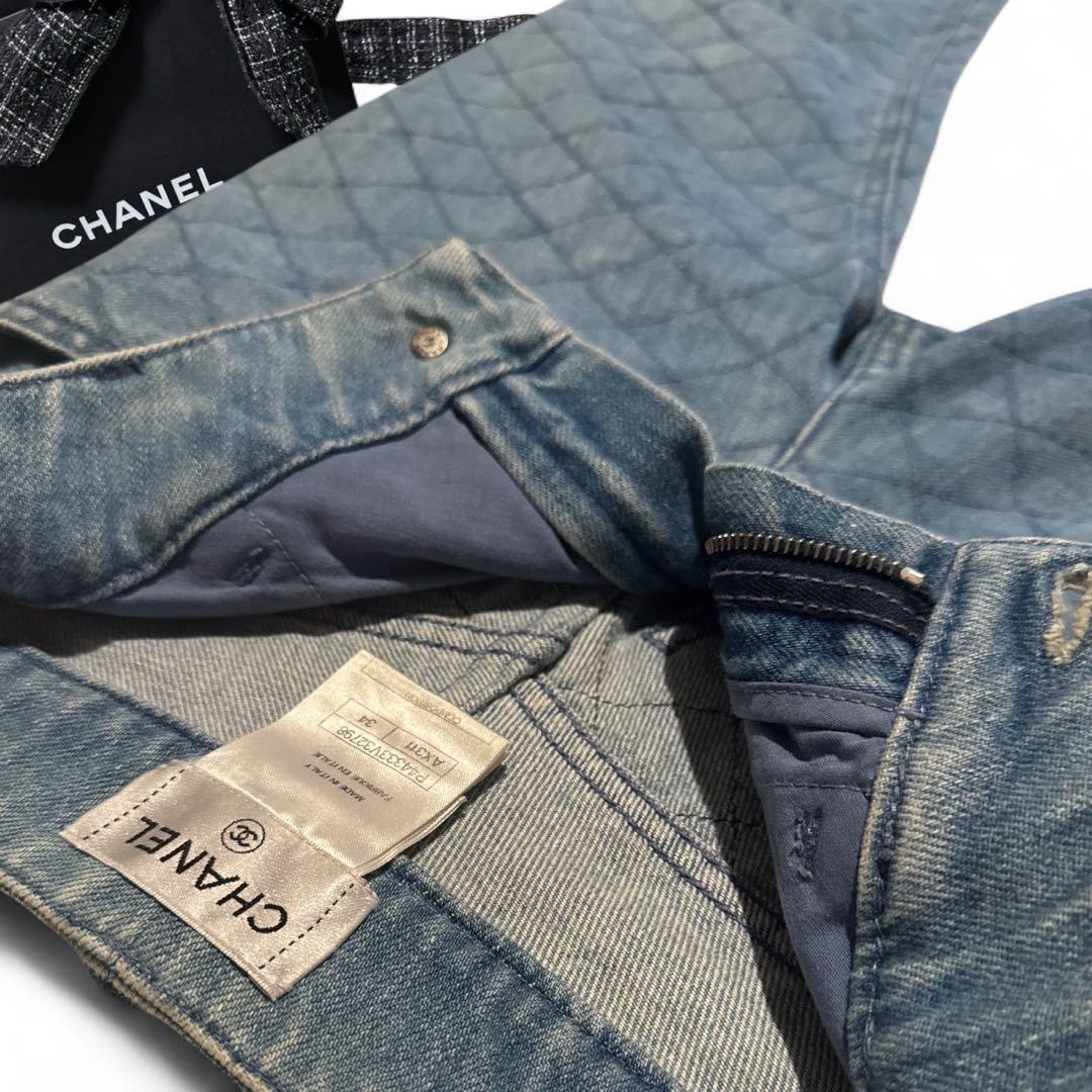 CHANEL キルティングデニムパンツ