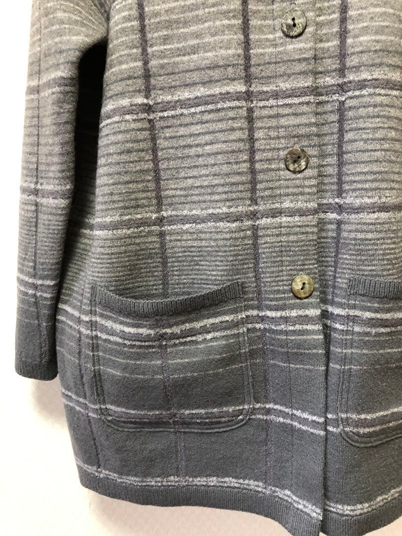 未使用☆iines☆佐藤繊維☆リバーシブル☆ウール☆コート☆カーディガン☆グレー