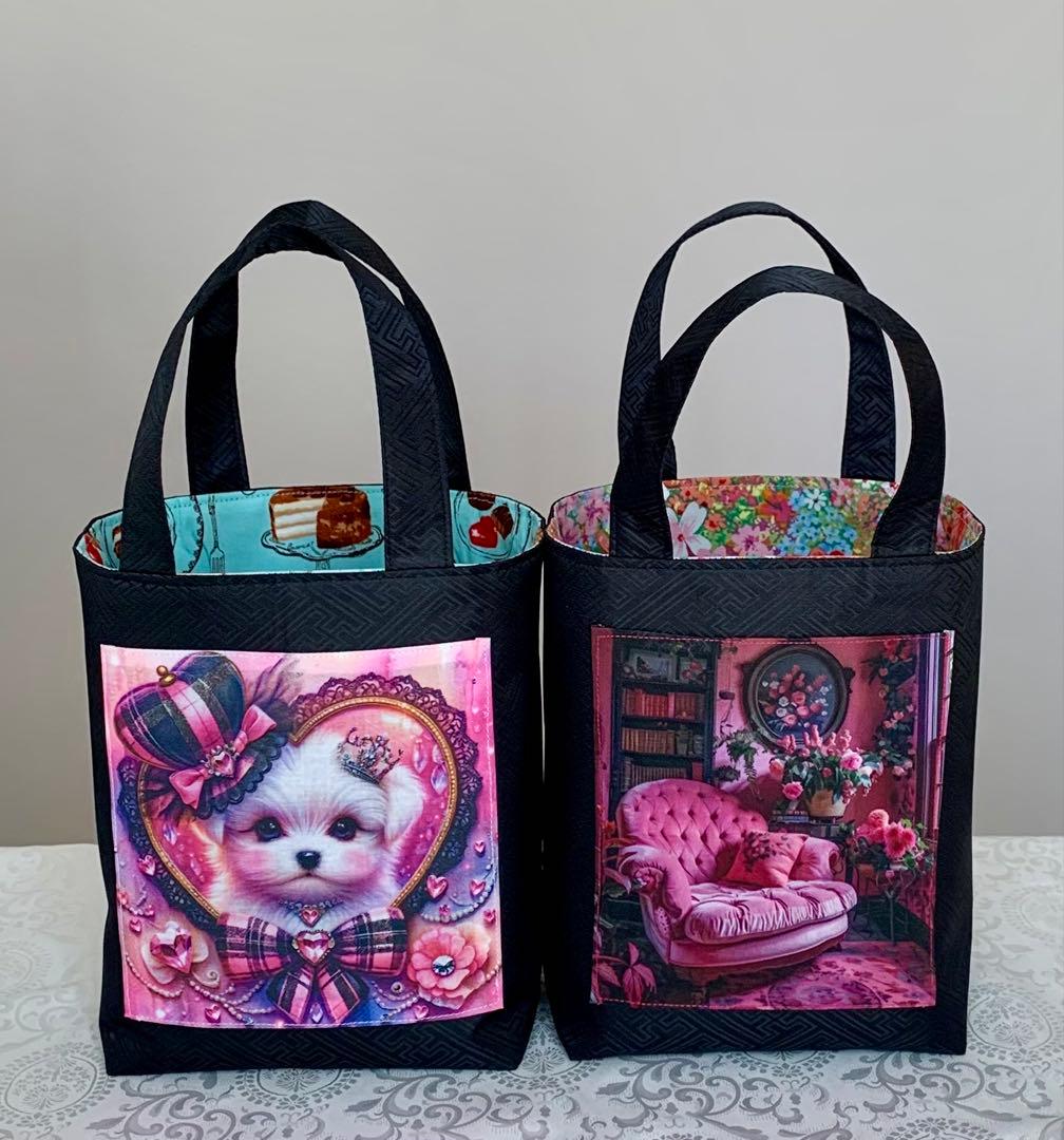 ♥むっち♥ ♡♬.*゜　いちご猫ちゃん　トートバッグ　小物入れ