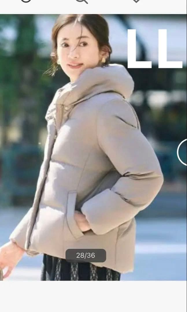 新品タグ付き　【撥水洗える】ショートフーディーダウン LLサイズ