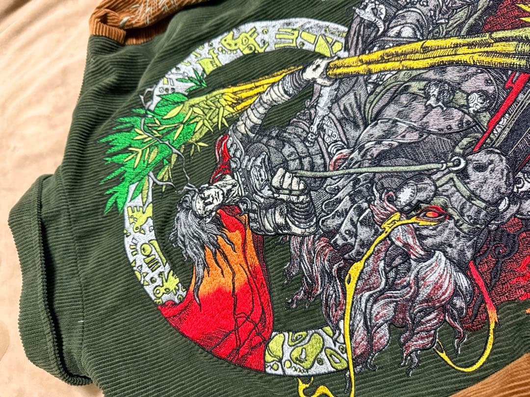 未使用近 別珍 vintage 騎兵将軍 馬 スタジャン スカジャン