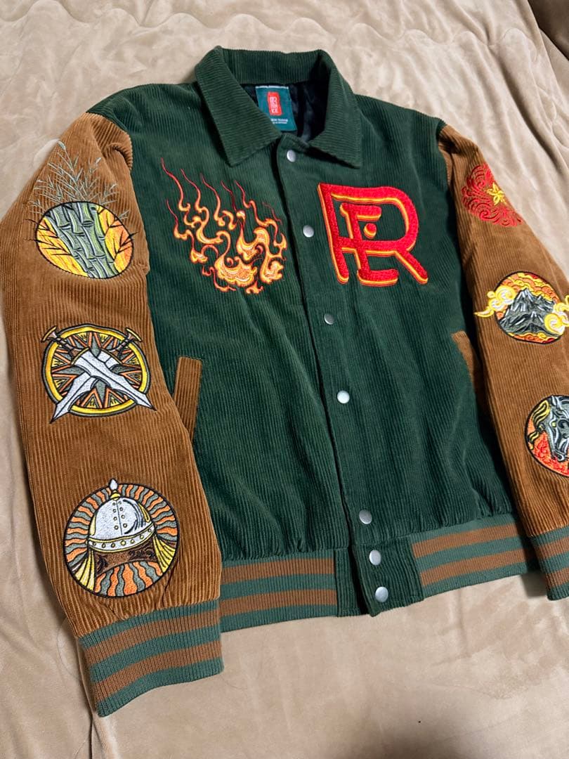 未使用近 別珍 vintage 騎兵将軍 馬 スタジャン スカジャン