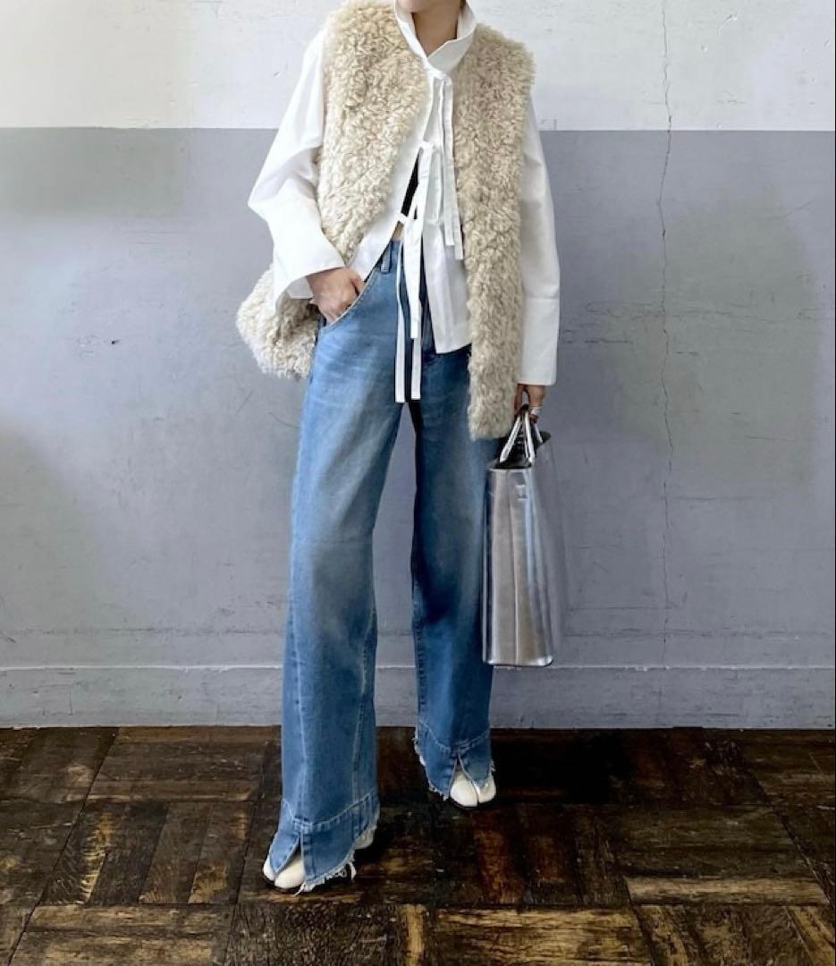 ADAM ET ROPÉ ルーズフィットアジャストデニム サックス 38