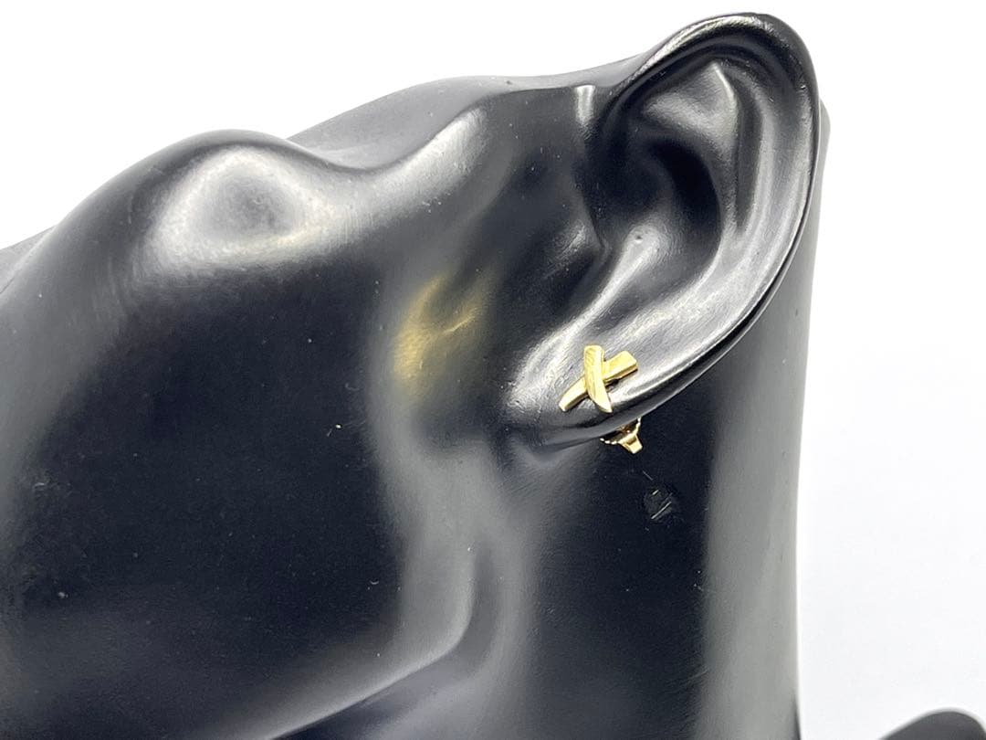 c881 美品　ティファニー　パロマピカソ　K18YG キス　X クロス　ピアス