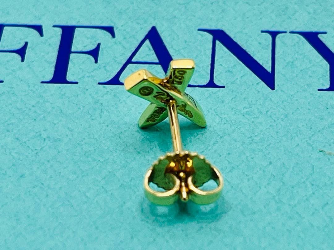 c881 美品　ティファニー　パロマピカソ　K18YG キス　X クロス　ピアス