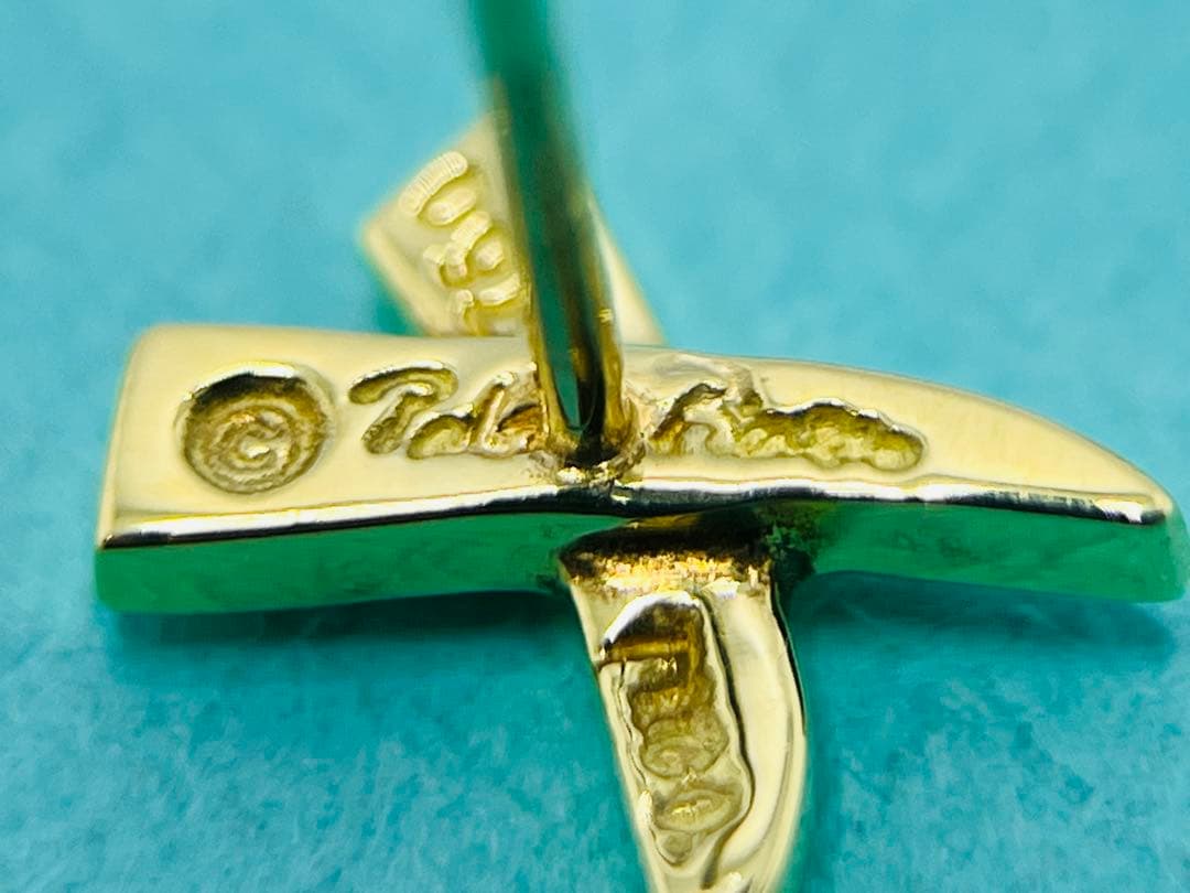 c881 美品　ティファニー　パロマピカソ　K18YG キス　X クロス　ピアス