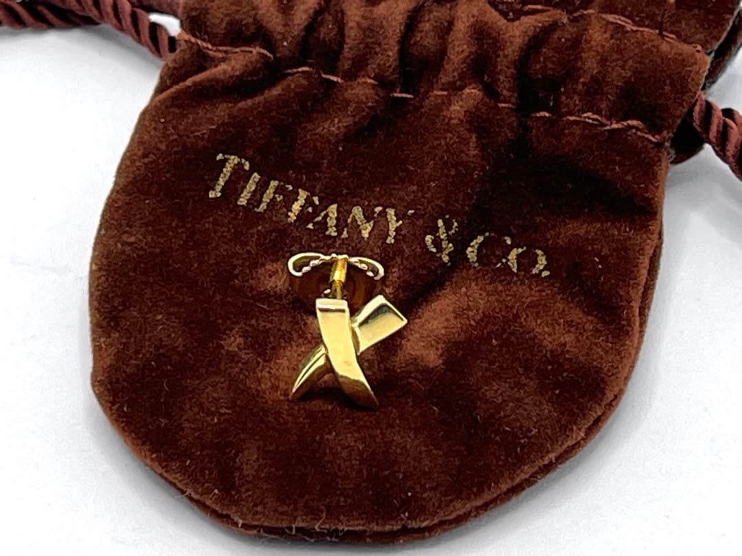 c881 美品　ティファニー　パロマピカソ　K18YG キス　X クロス　ピアス