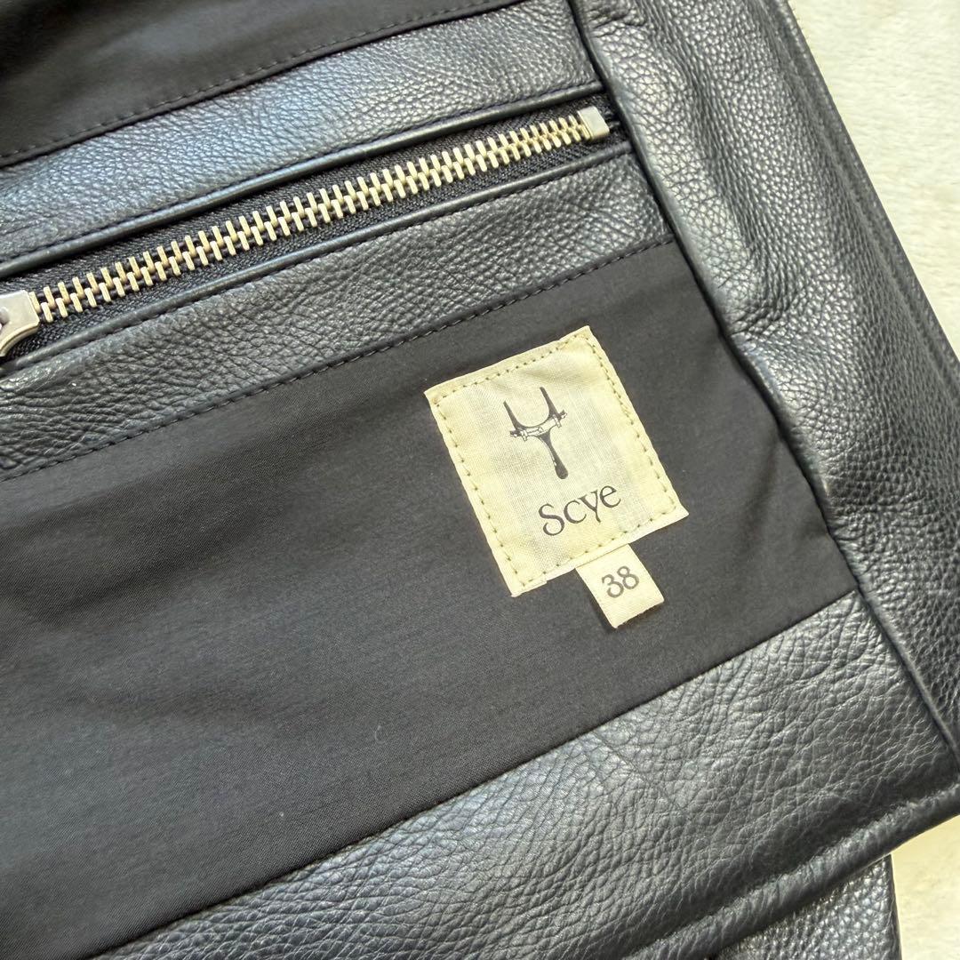 極美品 SCYE サイ 牛革 カウレザー シングルライダース ブラック 38 M