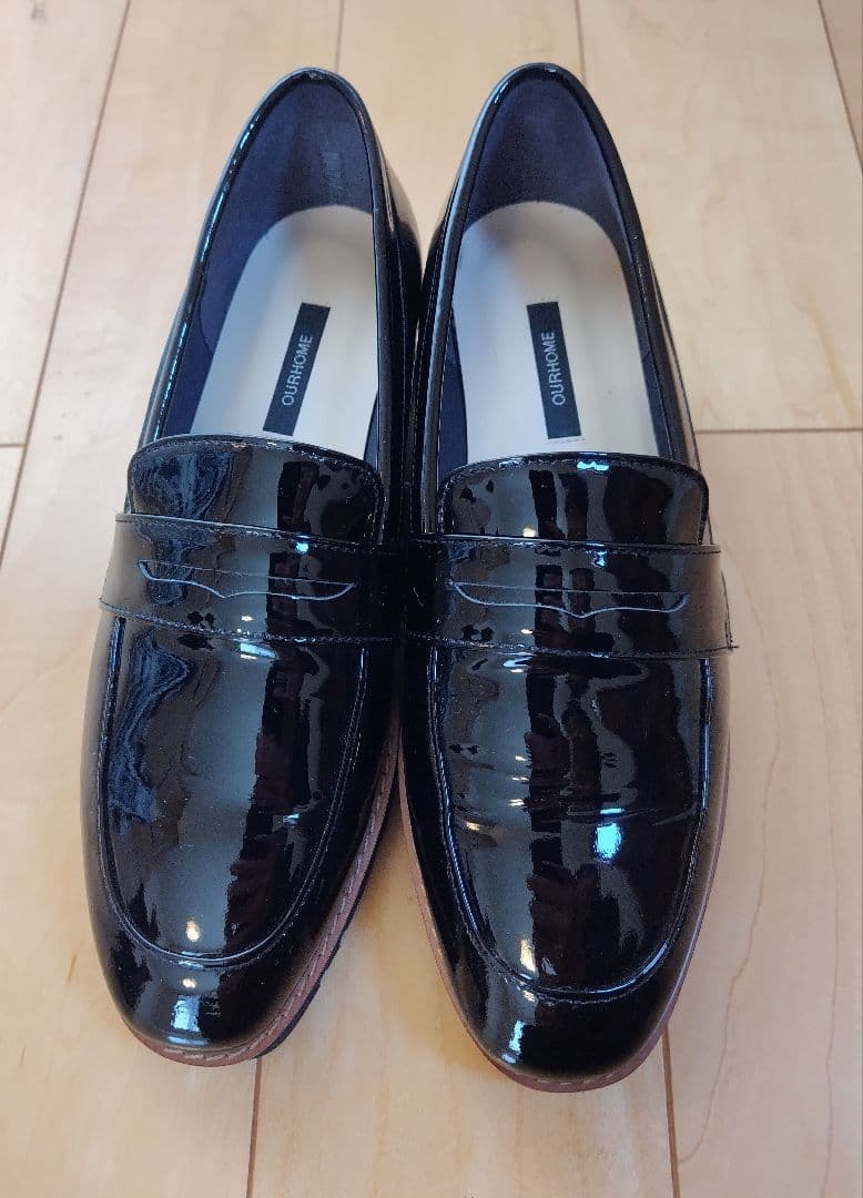 OUR アワーホーム 黒 エナメル 23cm