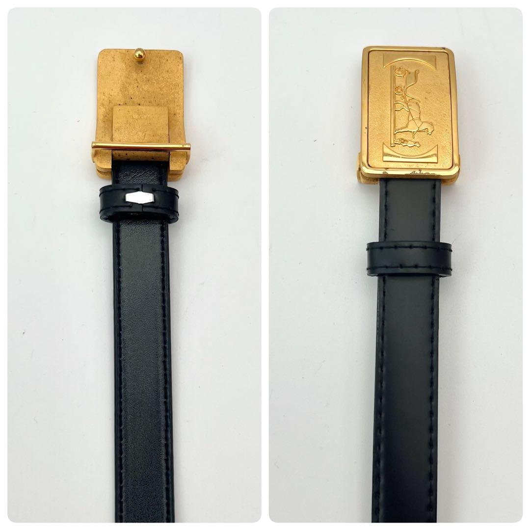 美品✨　新品ベルト　エルメス　馬車ロゴ　ベルト　　ゴールド　ブラック　レザー