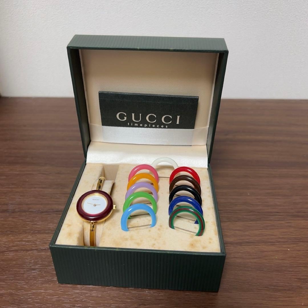 GUCCI時計 11/12.2 チェンジベゼル　レディース腕時計