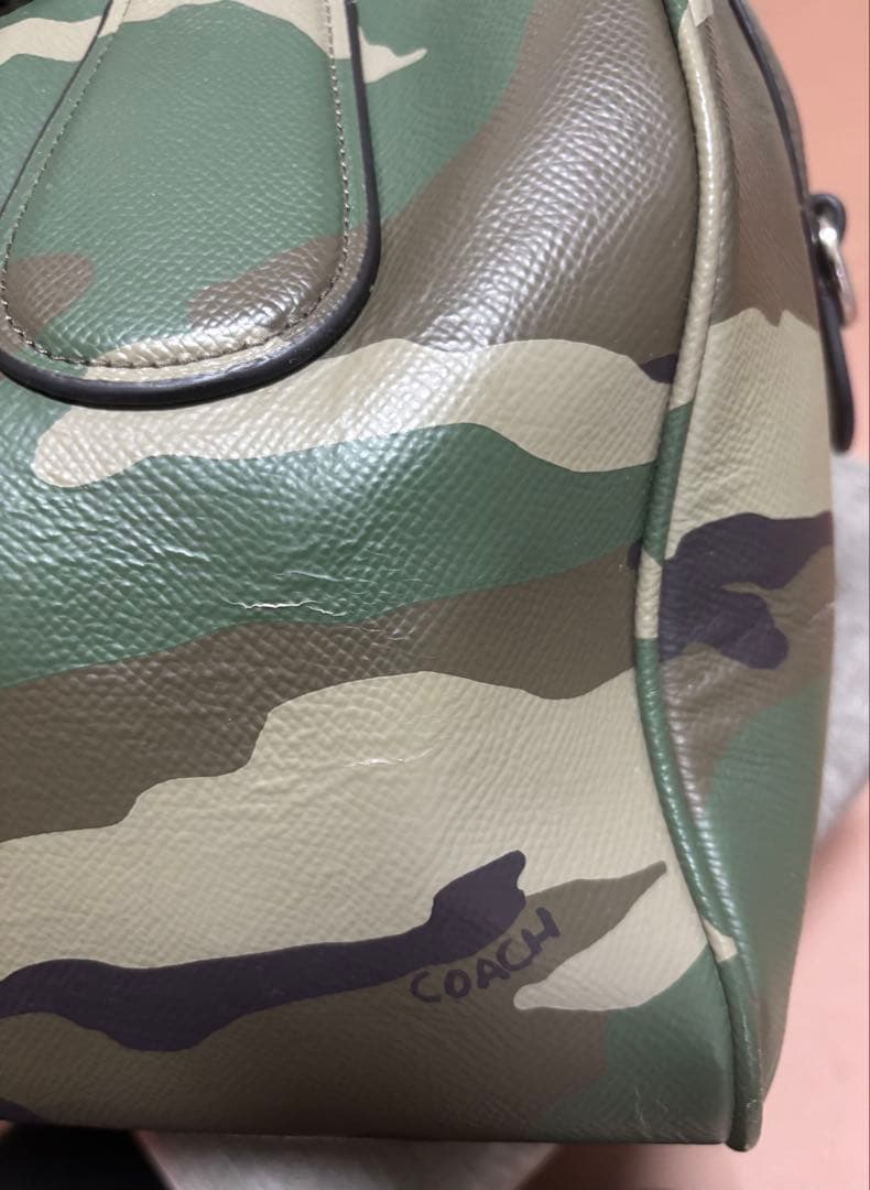 COACHコーチ サリーサッチェル カモフラージュ 2WAYバッグ 迷彩 レザー