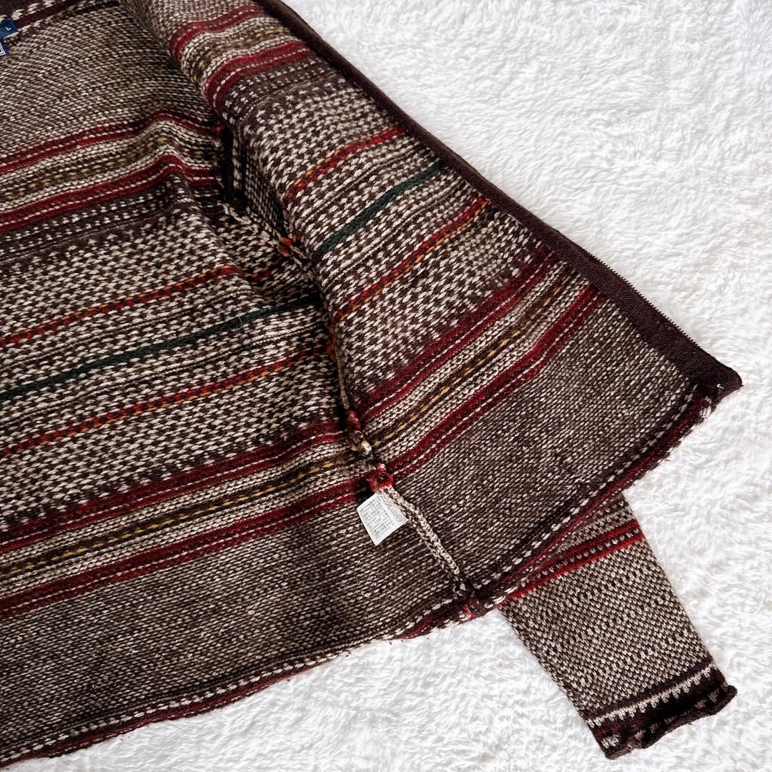 【ポロスポーツラルフローレン】ウールシルク 総柄ジップアップニットジャケット L