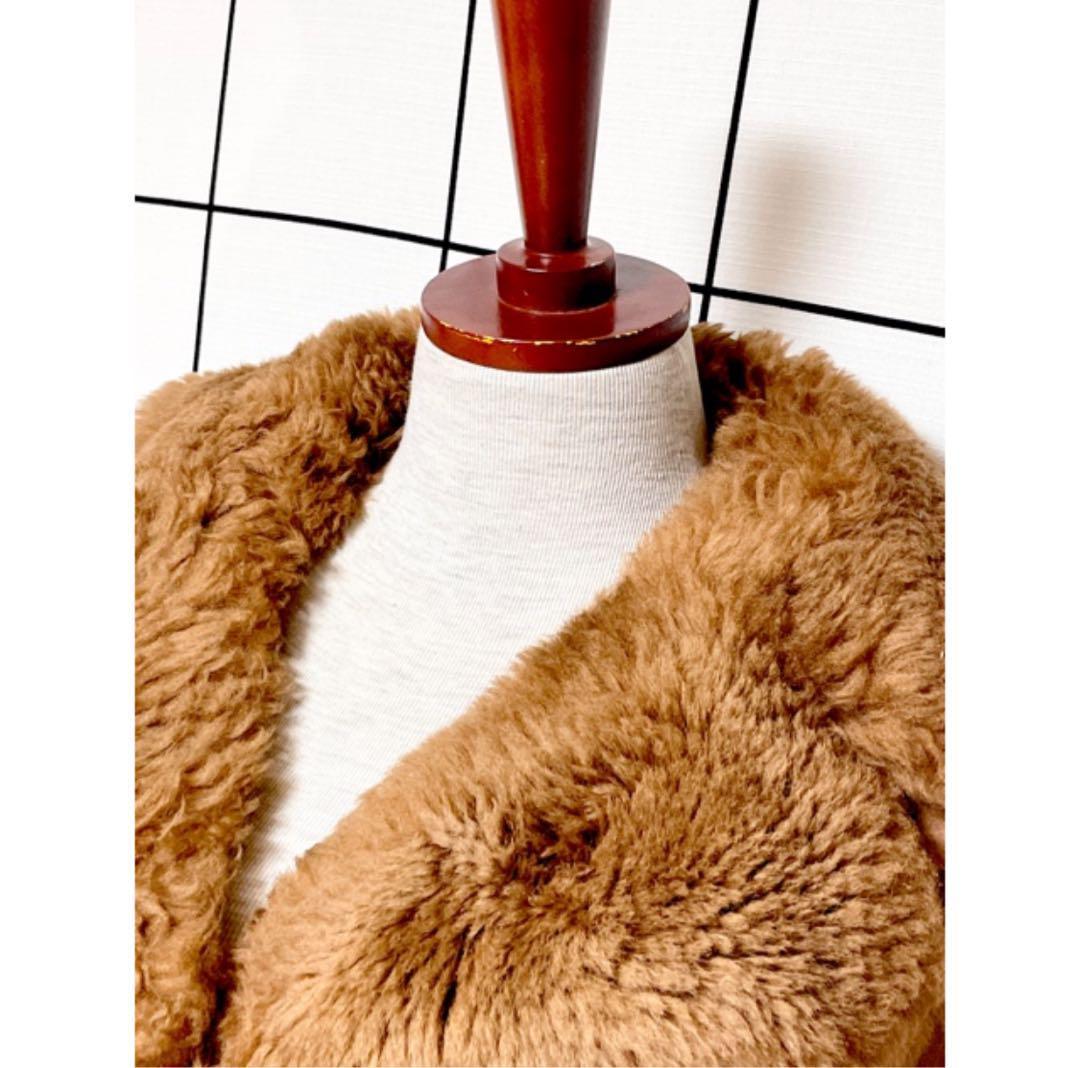 vintageヴィンテージコートファースエードビッグカラーレトロUSA海外古着