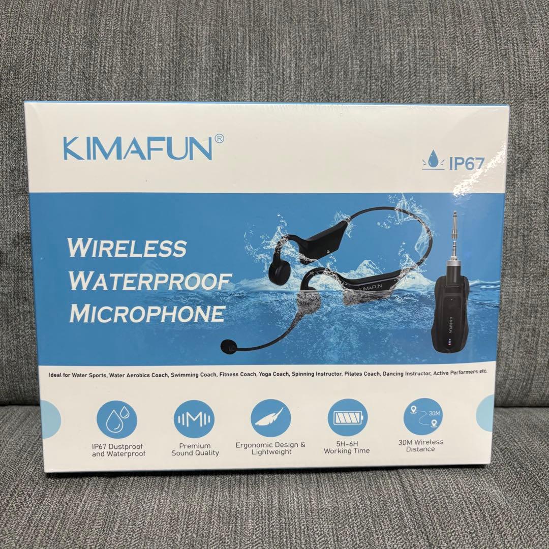 ワイヤレスマイク 完全防水 2.4G無線 ヘッドセットマイク 防塵 6時間連続