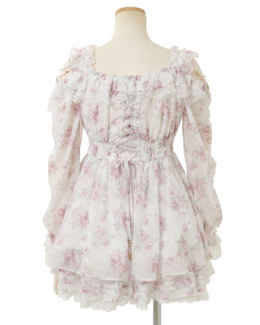 リズリサ ローズシフォン セットアップ ホワイト