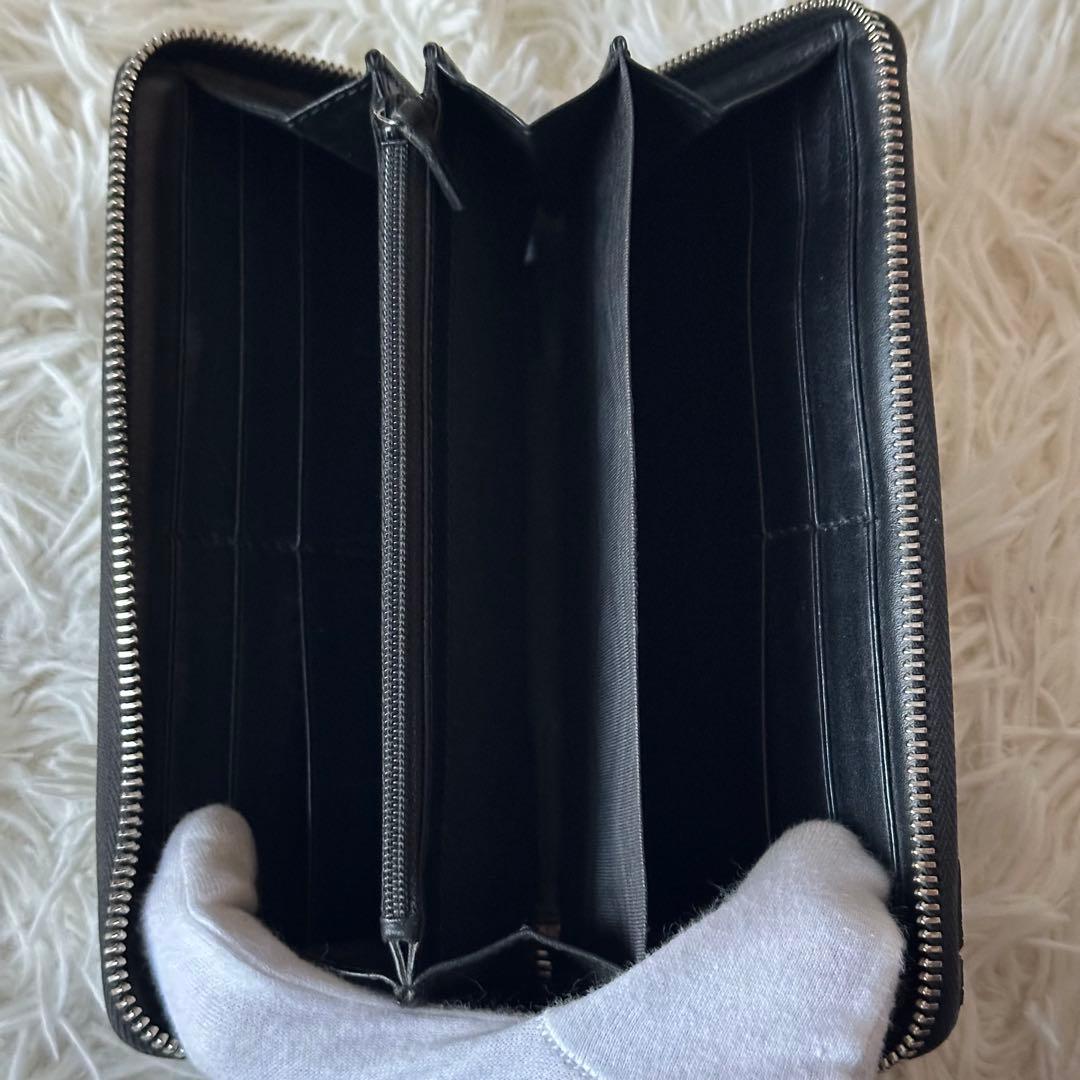 グッチ インプリメ ラウンドジップ GG柄 インターロッキング 長財布 黒