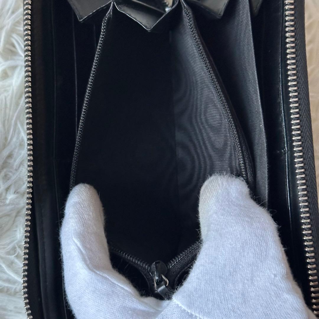 グッチ インプリメ ラウンドジップ GG柄 インターロッキング 長財布 黒