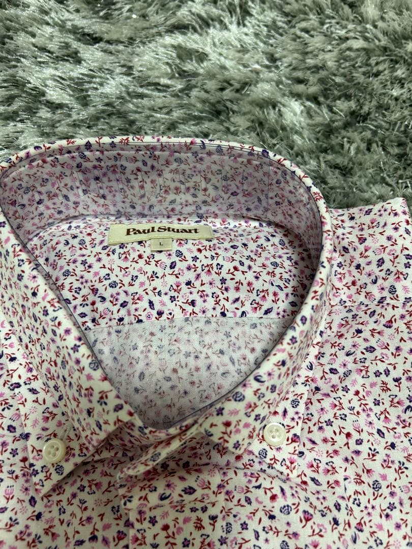 新品タグ付き正規品　Paul Stuart ドレスシャツ　L 綿90麻10