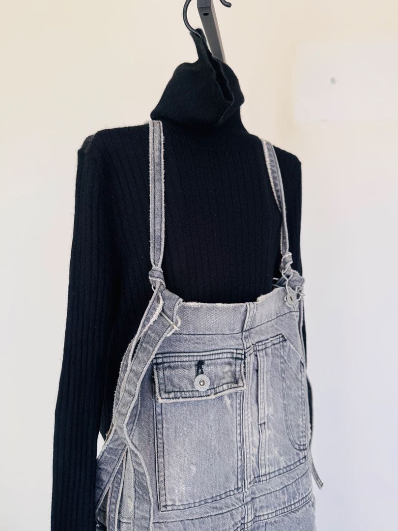 Drawer シルクカシミヤ ハイゲージタートルニット 黒