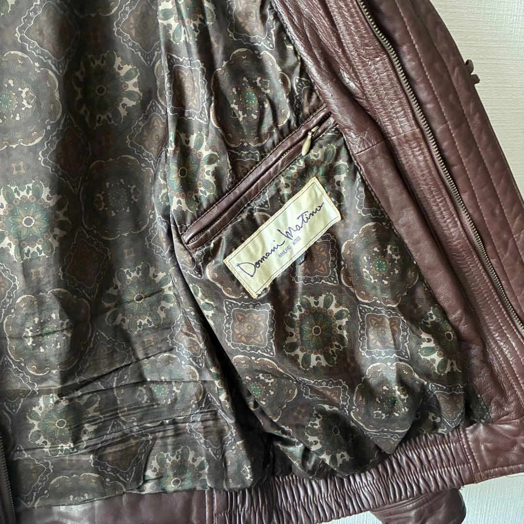 80's ヴィンテージ レザー ボンバージャケット ダークブラウン