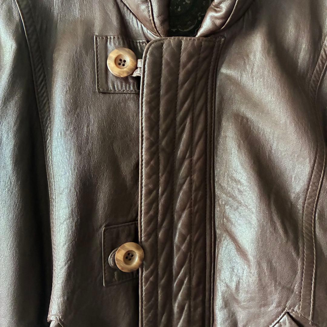 80's ヴィンテージ レザー ボンバージャケット ダークブラウン