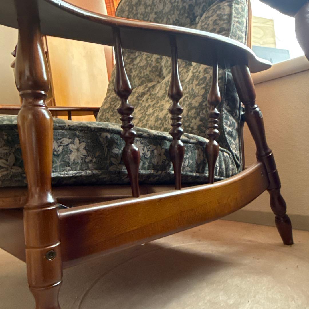 【sisi】 カリモク 花柄1人掛けソファ 高さ80 幅76