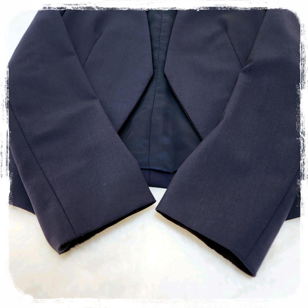 未使用級　極美品　ノーカラー　パンツスーツ　セットアップ　ネイビー