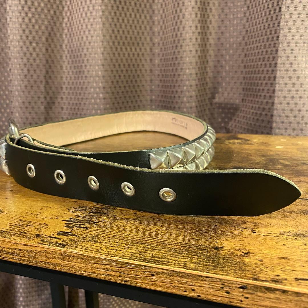 WENDY'Sウェンディーズ 2連ラージ ピラミッドスタッズ ベルト　イギリス製