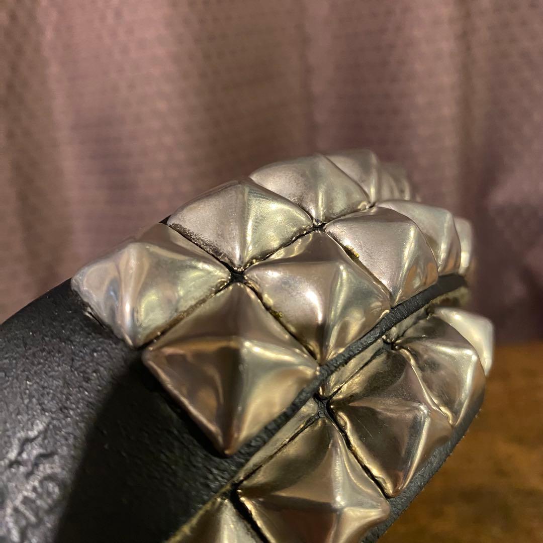 WENDY'Sウェンディーズ 2連ラージ ピラミッドスタッズ ベルト　イギリス製