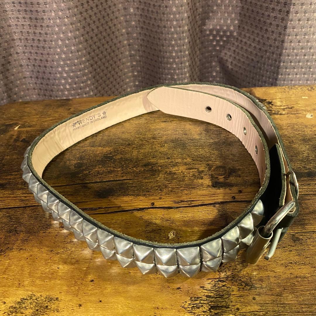 WENDY'Sウェンディーズ 2連ラージ ピラミッドスタッズ ベルト　イギリス製