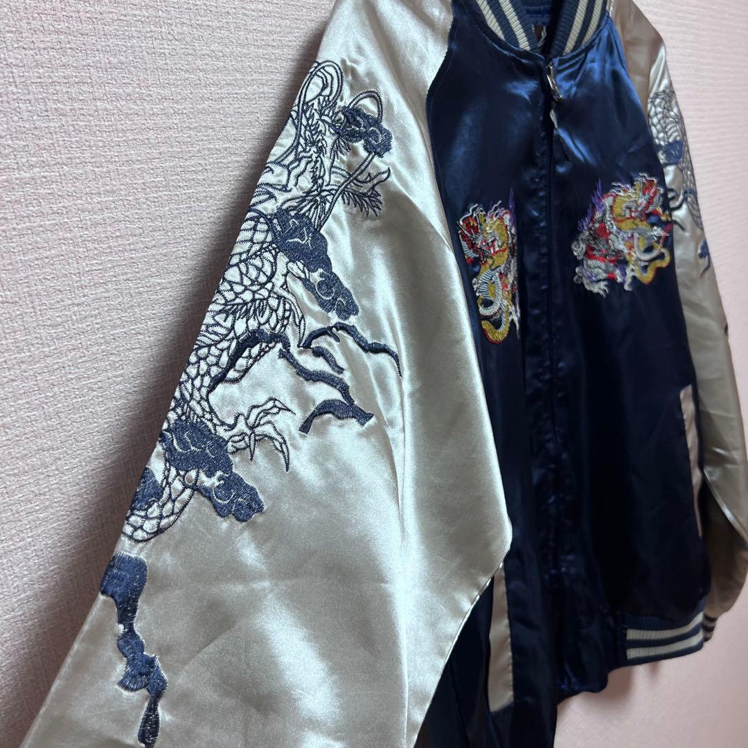 【光言/KOGEN】 龍 和柄 スカジャン 豪華刺繍 テーラー東洋 華鳥風月 L