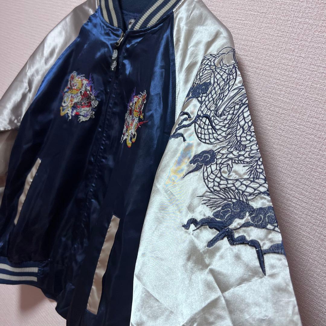 【光言/KOGEN】 龍 和柄 スカジャン 豪華刺繍 テーラー東洋 華鳥風月 L