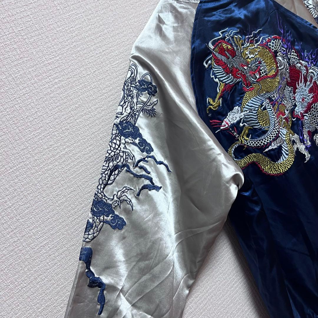 【光言/KOGEN】 龍 和柄 スカジャン 豪華刺繍 テーラー東洋 華鳥風月 L
