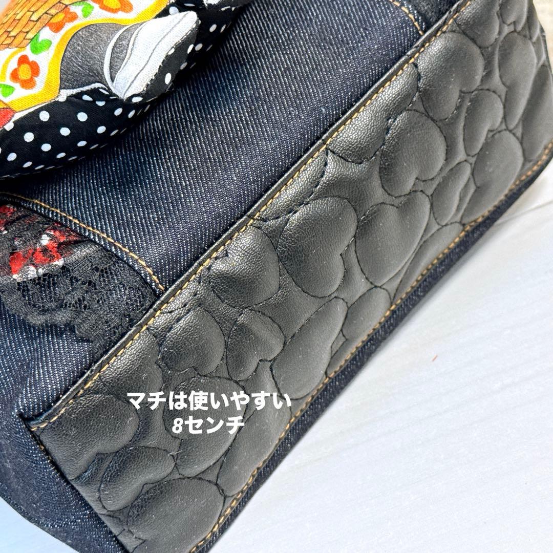 コヤンイサムチョン♡黒猫のバミちゃん♡デニムフリルトートバッグ♡赤ずきん