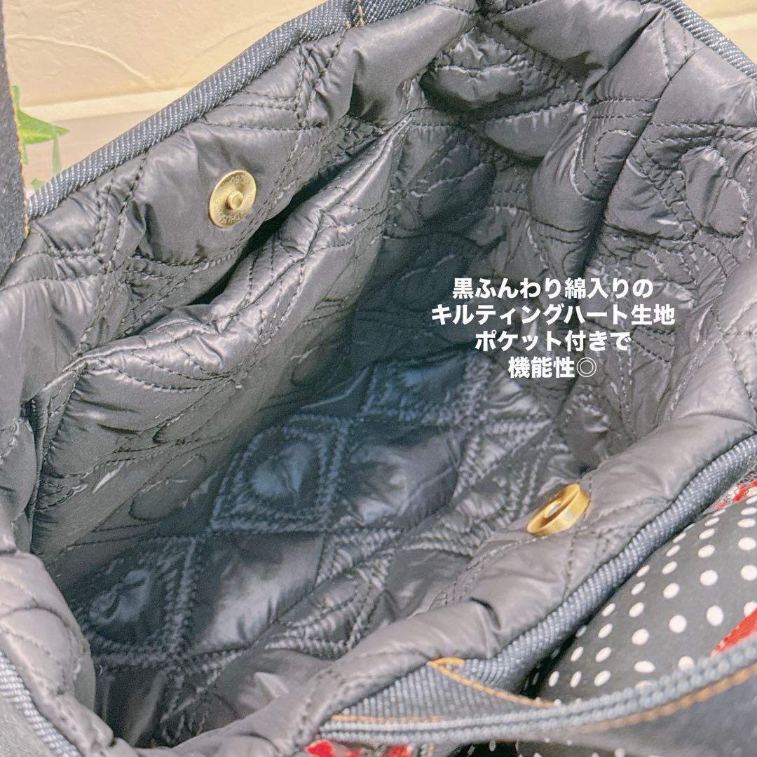 コヤンイサムチョン♡黒猫のバミちゃん♡デニムフリルトートバッグ♡赤ずきん