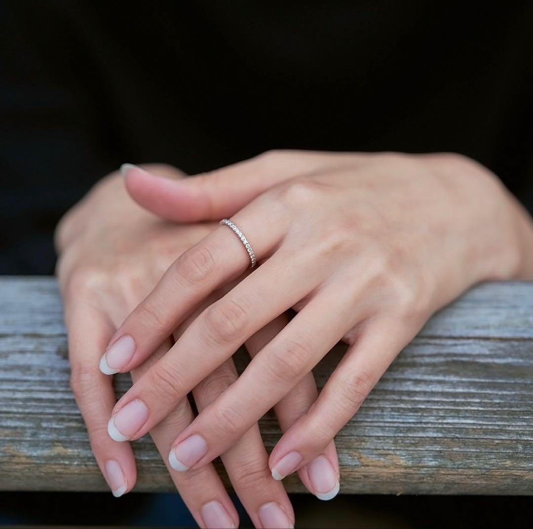 umu PT950 フルエタニティリング 約0.39ct 8.5号