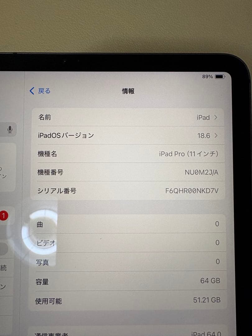 iPad Pro (11インチ) 64GB Wi-Fi・cellular