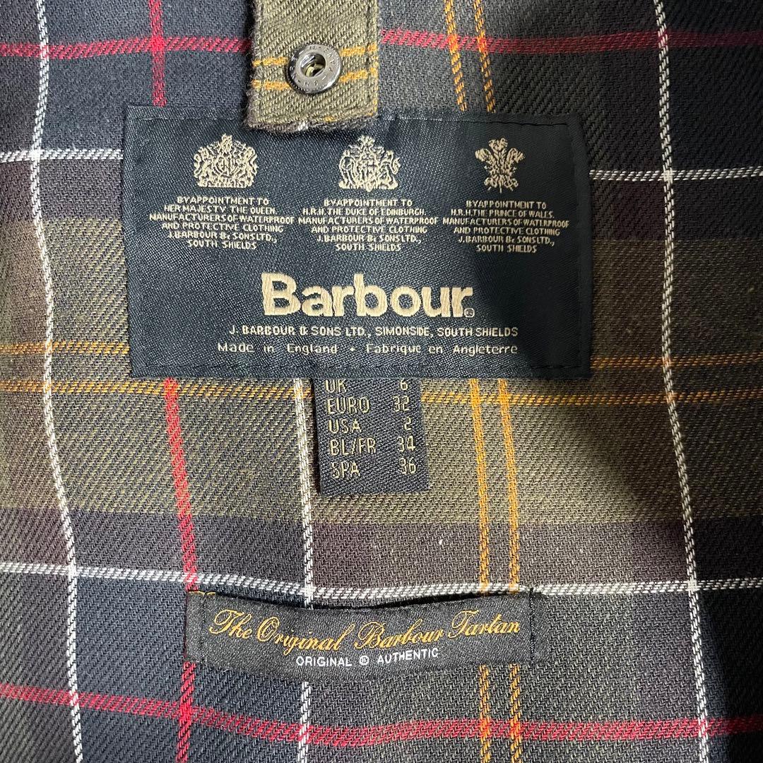 【美品】Barbour バブアー オイルドジャケット　ブルゾン　緑　英国製