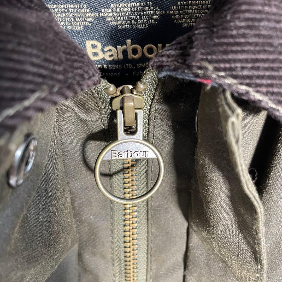 【美品】Barbour バブアー オイルドジャケット　ブルゾン　緑　英国製