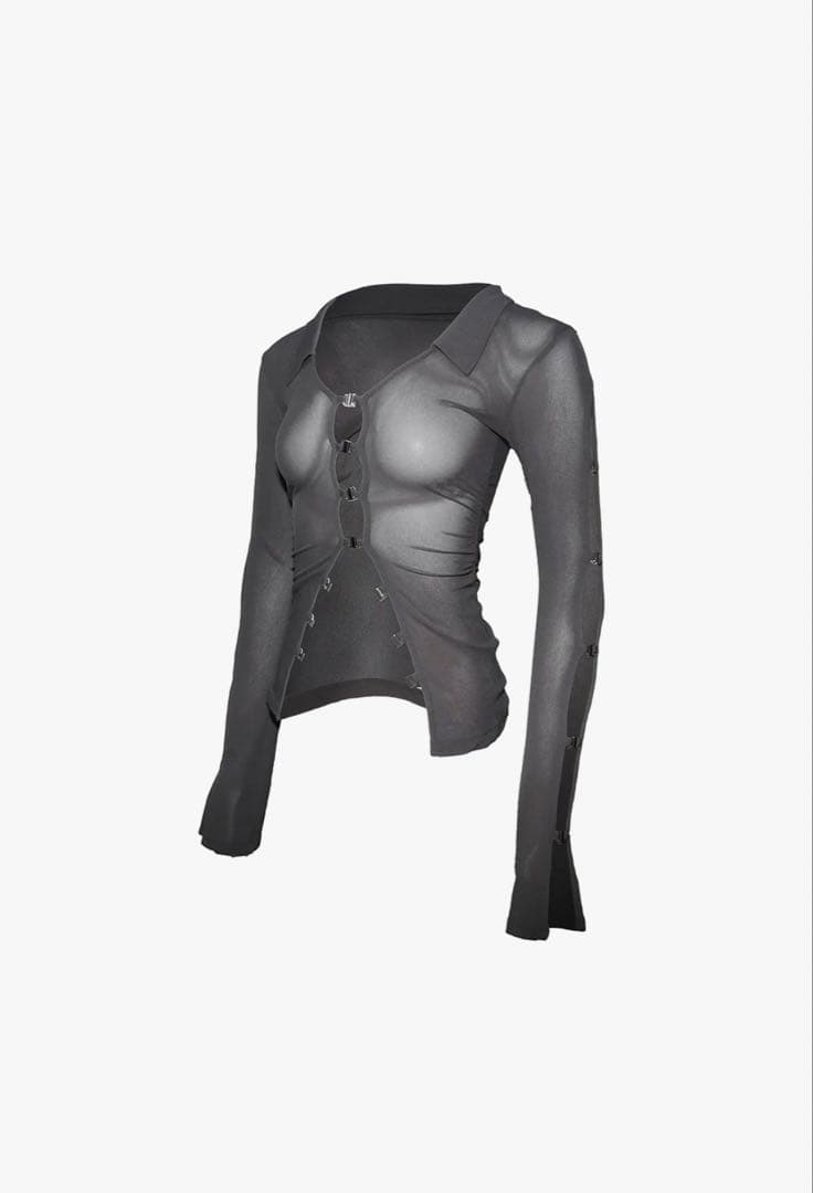 theredthread sheer hook tops グレー