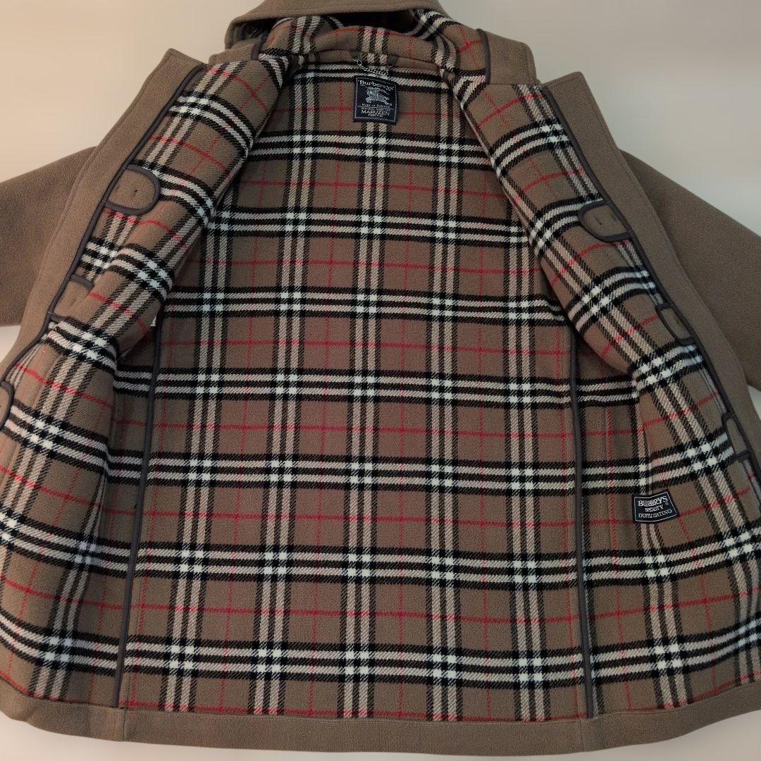 バーバリー　ノバチェック　ダッフルコート ウール キャメル　 L相当　英国製