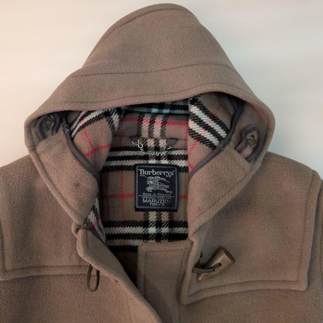 バーバリー　ノバチェック　ダッフルコート ウール キャメル　 L相当　英国製