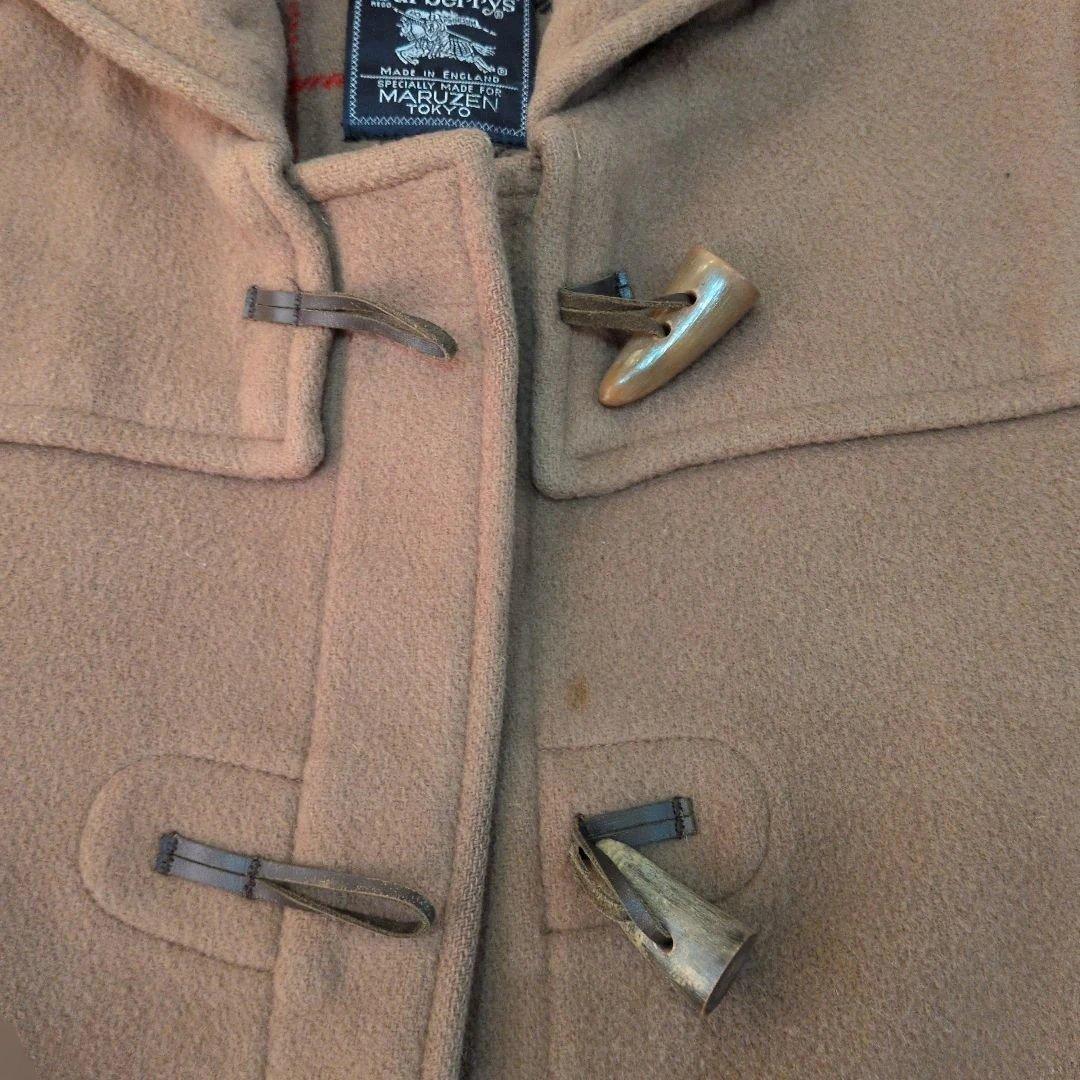 バーバリー　ノバチェック　ダッフルコート ウール キャメル　 L相当　英国製