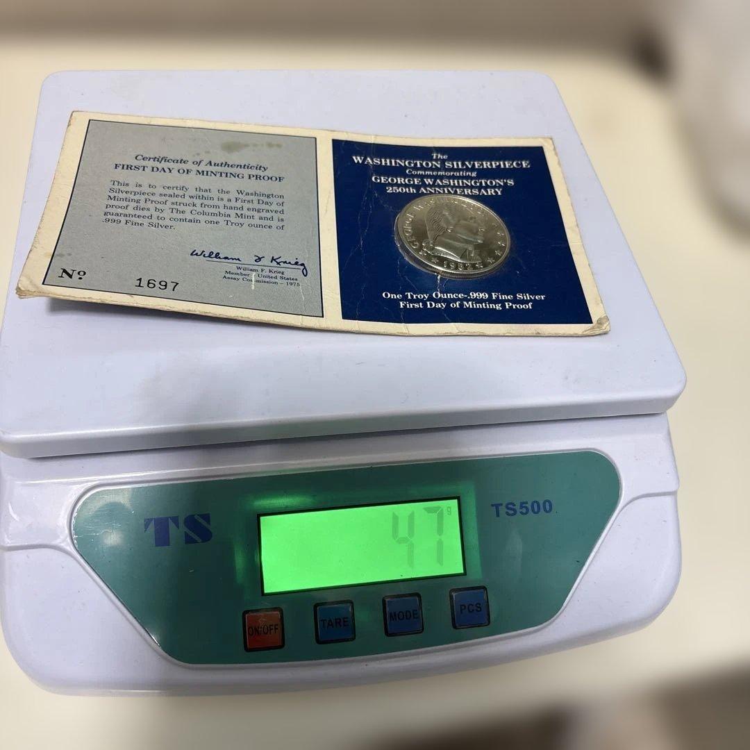 ジョージワシントン　250周年記念 ワシントンシルバーピースプルーフ1982